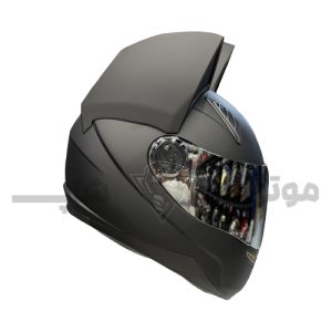 کلاه کاسکت گوش دار فک ثابت نیترینوس رنگ مشکی مات