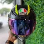 کلاه کاسکت فک ثابت AGV 46 رنگ مشکی فسفری