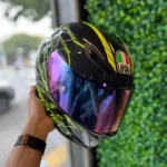 کلاه کاسکت فک ثابت AGV 46 رنگ مشکی فسفری