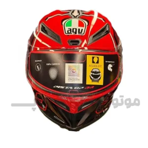 کلاه کاسکت فک ثابت AGV رنگ مشکی قرمز کد 6