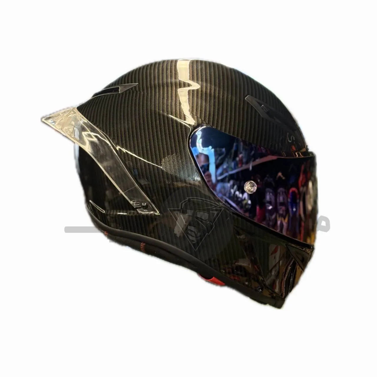 کلاه کاسکت فک ثابت AGV رنگ مشکی براق کد 7