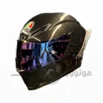 کلاه کاسکت فک ثابت AGV رنگ مشکی براق کد 7