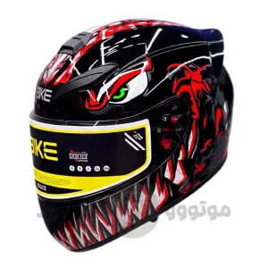 کلاه کاسکت فک ثابت QIKE قرمز مشکی