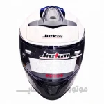 کلاه کاسکت فک متحرک برند جایکا glossy white pink