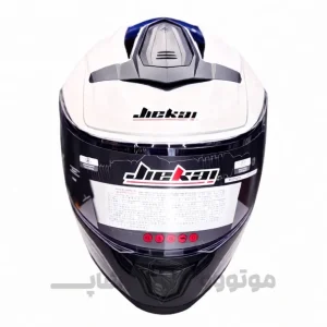 کلاه کاسکت فک متحرک برند جایکا glossy white pink