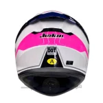 کلاه کاسکت فک متحرک برند جایکا glossy white pink