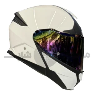 کلاه کاسکت فک متحرک برند SMK مدل GOLLWING glossy white