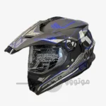 کلاه کاسکت ادونچری برند استیل برد مدلmatte black blue line