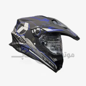 کلاه کاسکت ادونچری برند استیل برد مدلmatte black blue line
