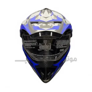کلاه کاسکت ادونچری برند استیل برد مدل matte white blue