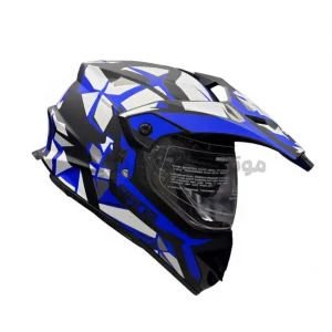 کلاه کاسکت ادونچری برند استیل برد مدل matte white blue