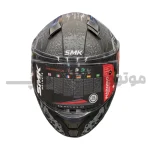 کلاه کاسکت کودک فک ثابت برند SMK Bionic youth مدل matt black grey-white
