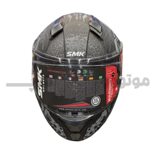 کلاه کاسکت کودک فک ثابت برند SMK Bionic youth مدل matt black grey-white