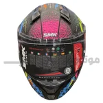 کلاه کاسکت کودک فک ثابت برند SMK Bionic youth مدل matte black grey-yellow