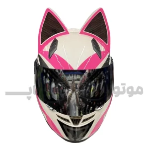 کلاه کاسکت گوش دار فک ثابت برند نیترینوس سفید صورتی