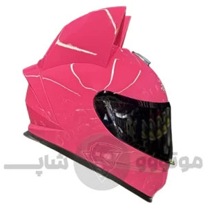 کلاه کاسکت گوش دار فک ثابت برند IBK صورتی