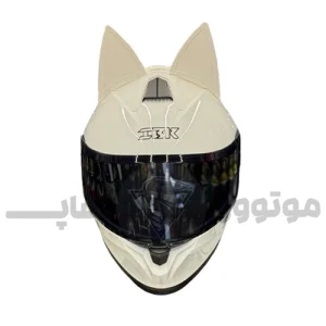 کلاه کاسکت گوش دار فک ثابت برند IBK سفید