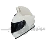 کلاه کاسکت گوش دار فک ثابت برند IBK سفید