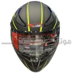 کلاه کاسکت فک متحرک برند ردلاین مدل 960 مشکی زرد
