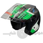 کلاه کاسکت بدون فک برند DA1 مدل403 matte black graphic b green
