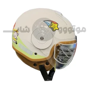 کلاه کاسکت بدون فک کودک برند بی وا بی مدل matte white