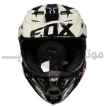 کلاه کاسکت کراسی برند فاکس مدل falcon black white