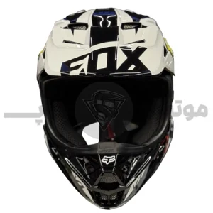 کلاه کاسکت کراسی برند فاکس مدل falcon black white