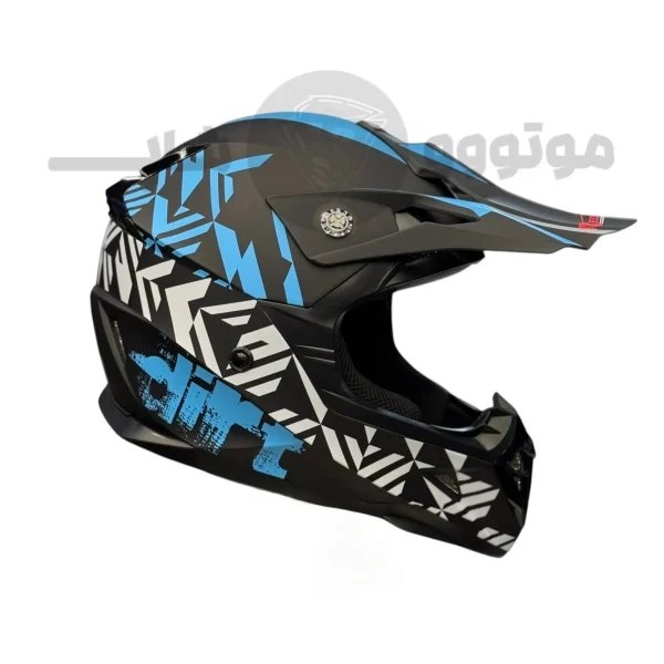 helmet-crossy-redline-matt black blue dirt 750-13 (1) کلاه کاسکت کراسی برند ردلاین مدل matt black blue dirt 750-13