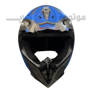 کلاه کاسکت کراسی برند ردلاین مدل matt black blue dust 750-9