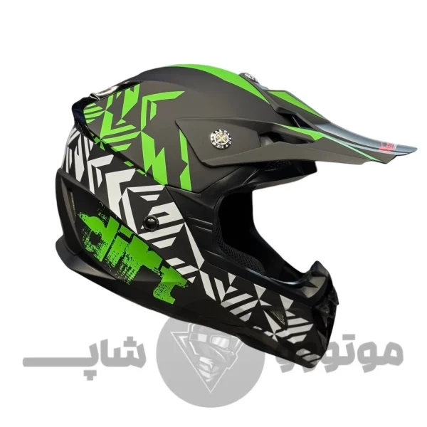 helmet-crossy-redline-matt black green dirt 750-11 (1) کلاه کاسکت کراسی برند ردلاین مدل matt black green dirt 750-11
