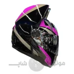 کلاه کاسکت گوش دار فک ثابت برند نیترینوس مشکی بنفش
