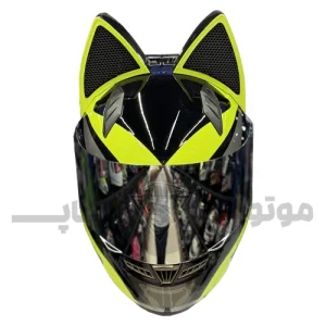 کلاه کاسکت گوش دار فک ثابت برند نیترینوس مشکی زرد