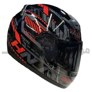کلاه کاسکت فک ثابت برند HNJ مدل black red f939