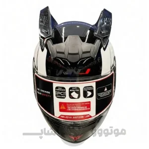 کلاه کاسکت فک ثابت برند HNJ مدل black white red f939