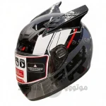 کلاه کاسکت فک ثابت برند HNJ مدل black white red f939