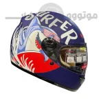 کلاه کاسکت بدون فک برند ردلاین مدل matte blue shatl 906-8