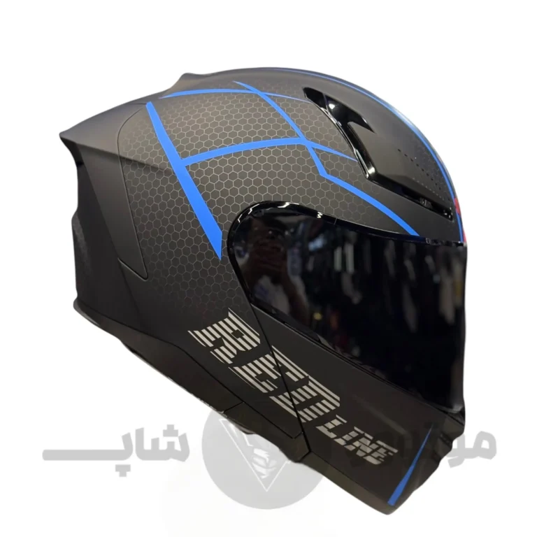 کلاه کاسکت فک متحرک برند ردلاین مدل 960 مشکی آبی
