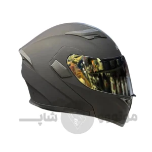 کلاه کاسکت فک متحرک برند da1 مدل 101 مشکی مات