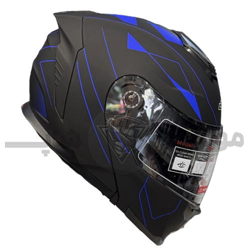 helmet removable jaw DA1 101 black blue کلاه کاسکت فک متحرک برند da1 مدل 101 رنگ مشکی آبی