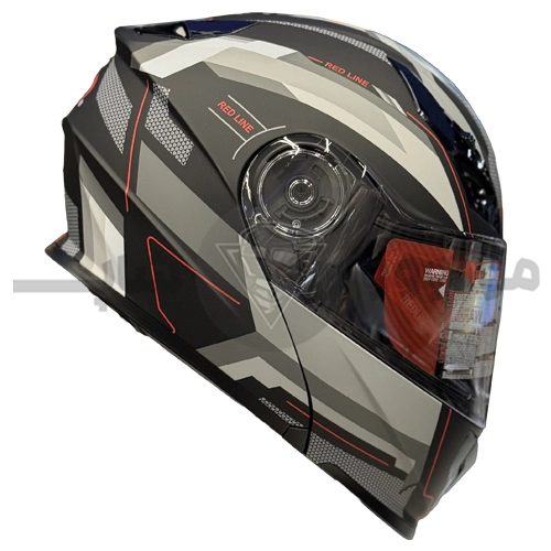 helmet removable jaw Redline matte black red wizard 939-27 کلاه کاسکت فک متحرک برند ردلاین مدل matte black red wizard 939-27