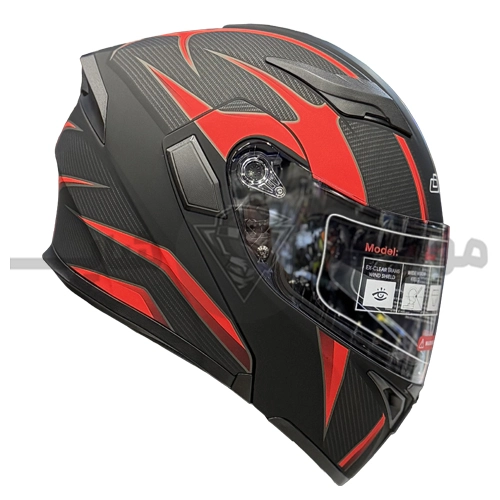 helmet removable jaw da1 101 black Red کلاه کاسکت فک متحرک برند DA1 مدل 111 مشکی قرمز