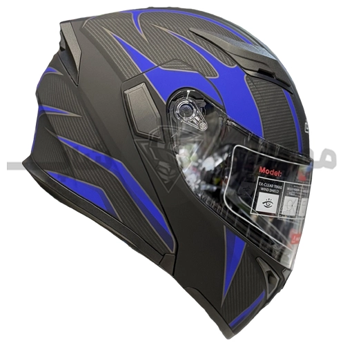 helmet removable jaw da1 101 black blue کلاه کاسکت فک متحرک برند DA1 مدل 111 مشکی آبی