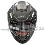 کلاه کاسکت فک متحرک برند da1 مدل 101 مشکی سفید