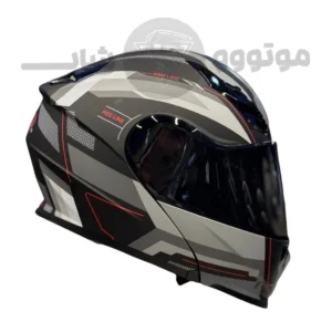 کلاه کاسکت فک متحرک برند ردلاین مدل matte black red wizard 939-27