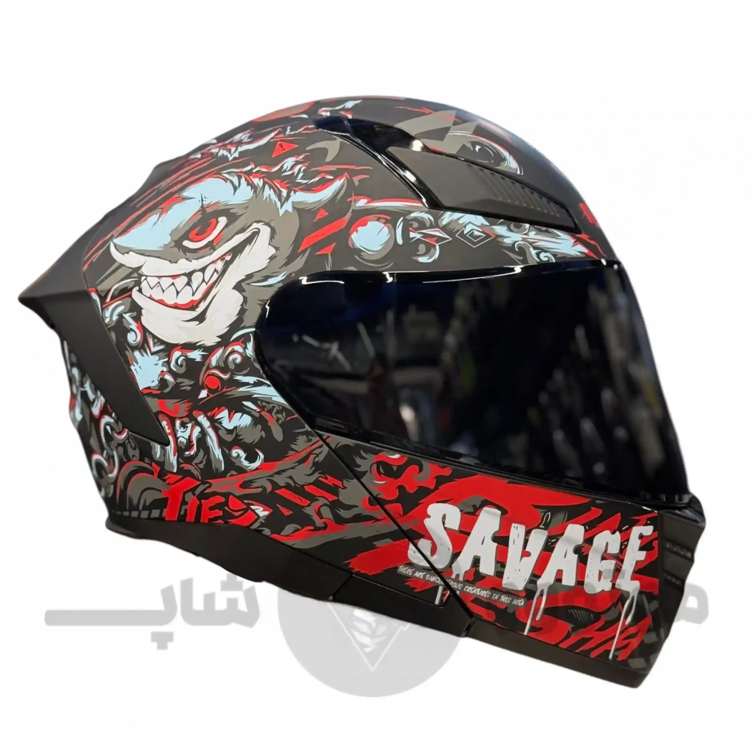 helmet-removable-jaw-redline-matte-black-savage-960-22 کلاه کاسکت فک متحرک برند ردلاین مدلmatte black savage 960-22