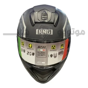 کلاه کاسکت فک متحرک برند RNG matte black grey