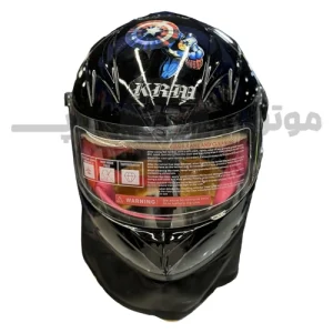 کلاه کاسکت بدون فک کودک برند KRM مدل glossy black hero