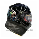 کلاه کاسکت بدون فک کودک برند KRM مدل glossy black hero