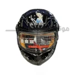 کلاه کاسکت فک ثابت کودک برند KRM مدل glossy black snow girl
