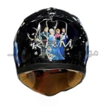 کلاه کاسکت فک ثابت کودک برند KRM مدل glossy black snow girl